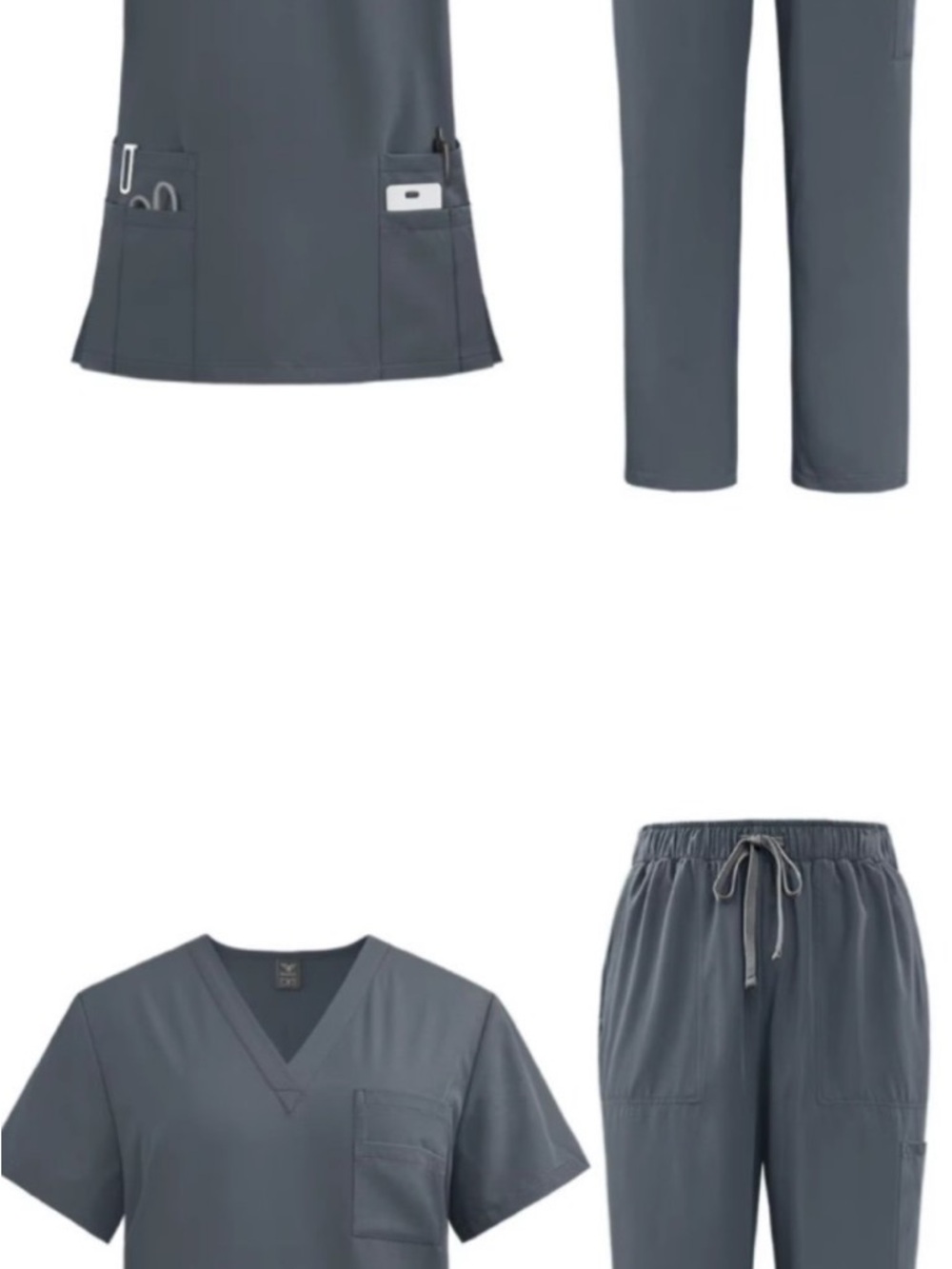 Classic V-Neck Scrub Set in Slate Gray